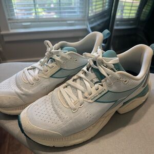 Adidas White and Green Sneakers with Supportive Midsole